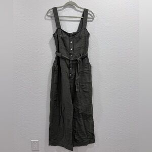 Zara Button-Down Jumpsuit - Forest Green